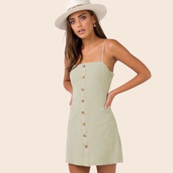Princess Polly Rita Dae Mini Dress in Sage Size 4 - Picture 2 of 15